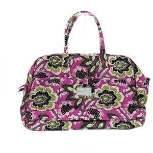 Vera Bradley Priscilla Pink Weekend Travler Carry-on Duffle Bag.